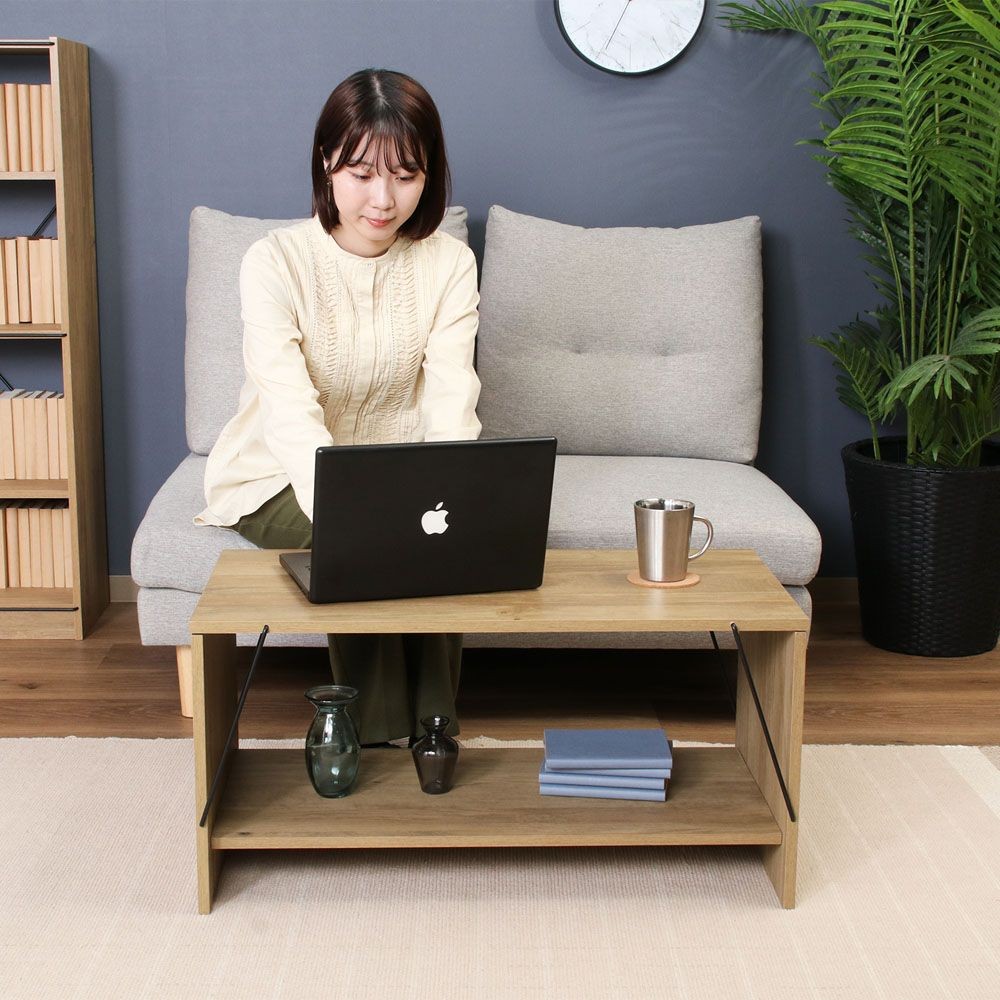 不二貿易 ＥＺＢＯワイヤーテーブル　ＯＡＫ　ＮＡ【メーカー直送・代引不可】, ナチュラル, 幅800mm×奥行420mm×高さ400mm