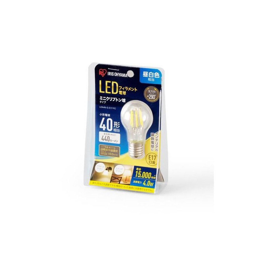 ＬＥＤフィラメント40ＷＥ17昼白色, その他カラー１, E17 40Ｗ形