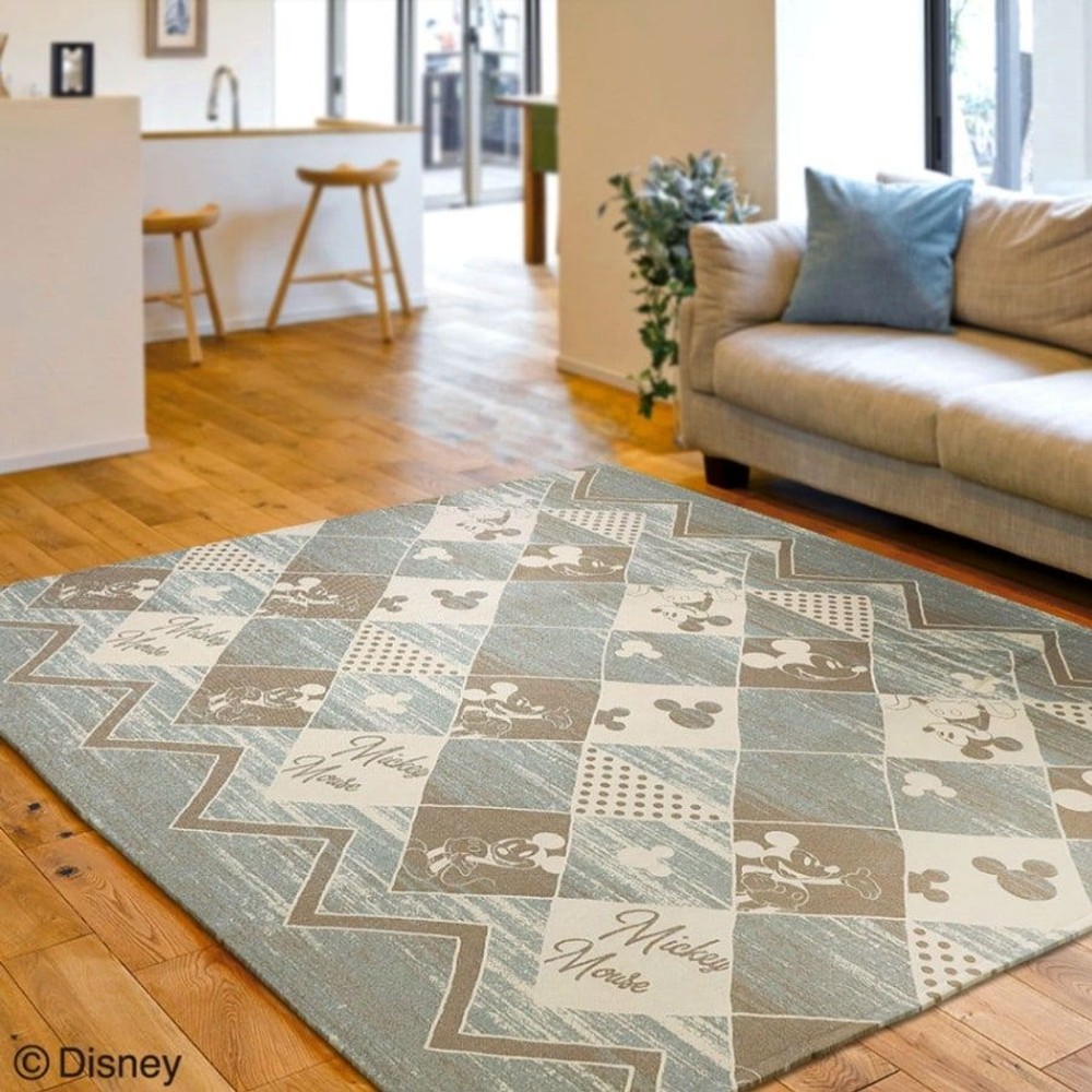 ラグ　ミッキーマウス／グランジ　グレー　200×240cm, その他カラー１, その他サイズ１