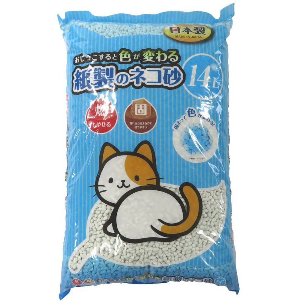 青く色が変わる紙製のネコ砂14Ｌ, その他カラー１, 14L