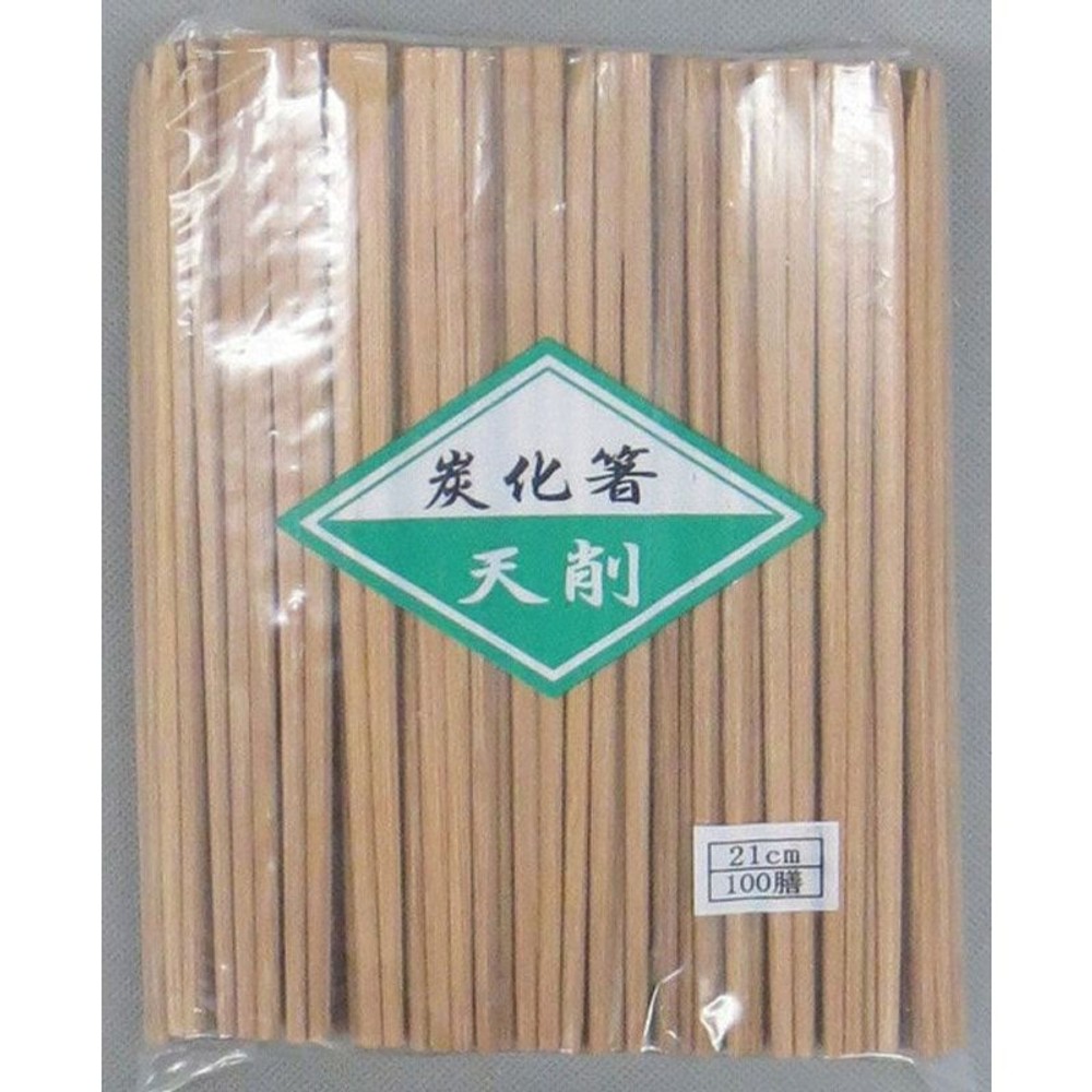 竹炭化箸　天削げ21ｃｍ　裸100膳入, その他カラー１, その他サイズ１