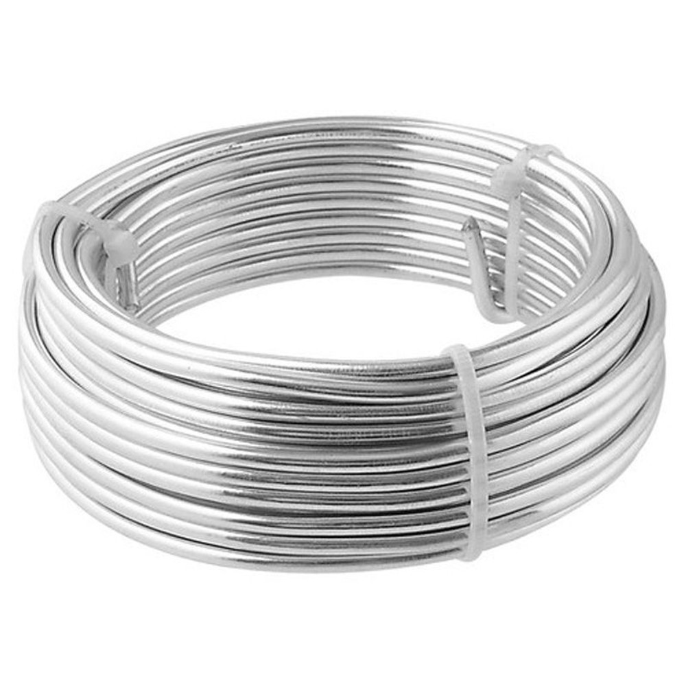 自然作　アルミ線　150ｇ（7ｍ）　3．0ｍｍ, 白, 3mm